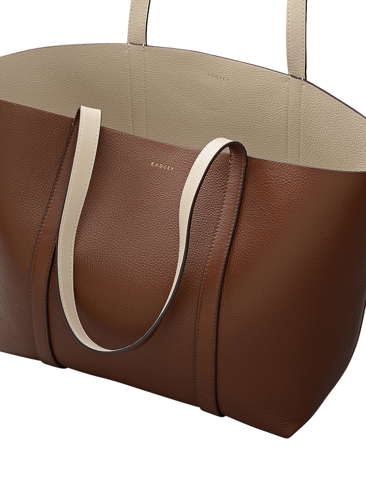 Radley Hanbury Row Leather Reversible Tote Bag, Chocolate