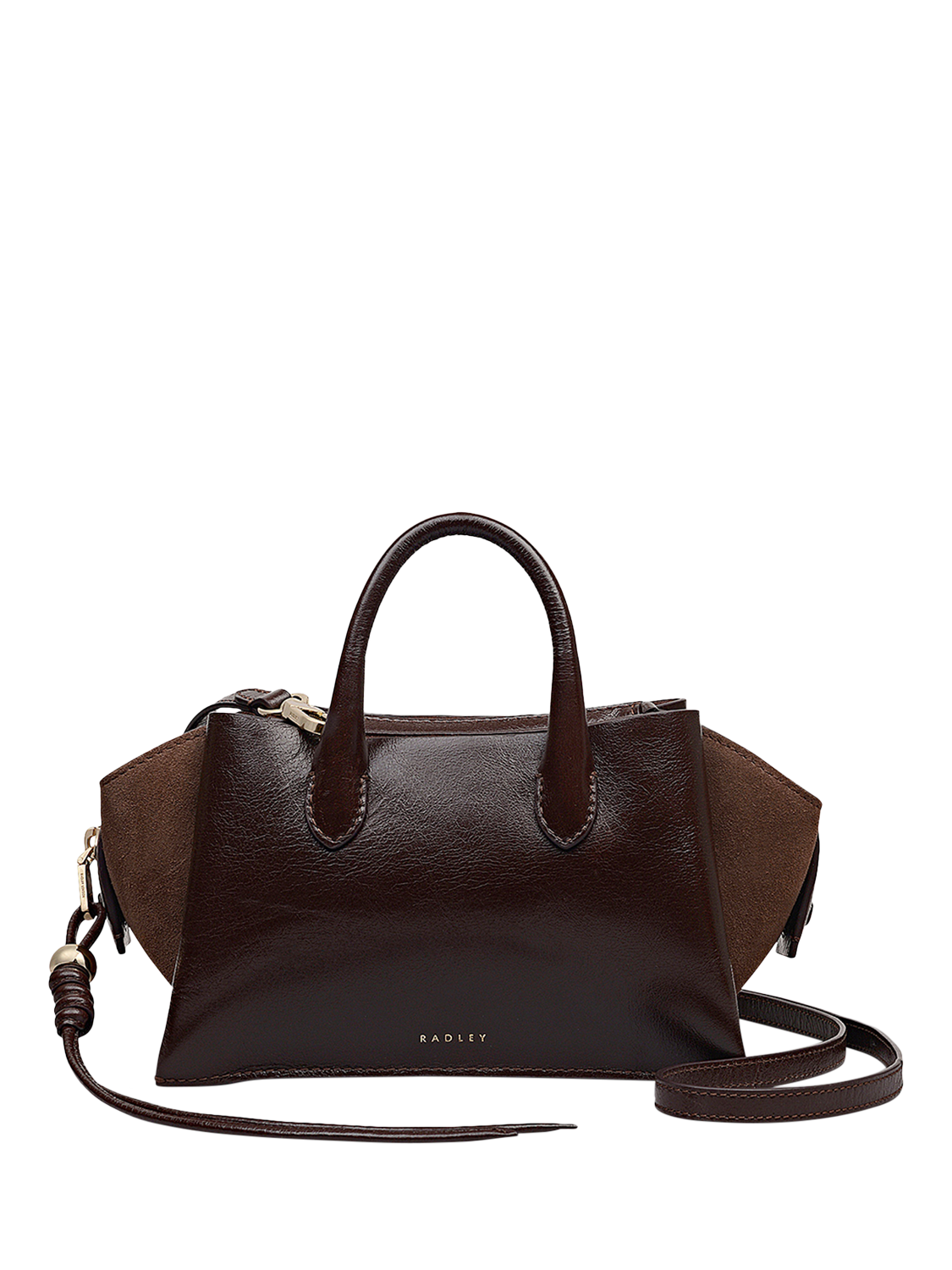 Product image 1 of 8, which shows Radley The Romilly Leather Small Grab Bag, Dark Oak