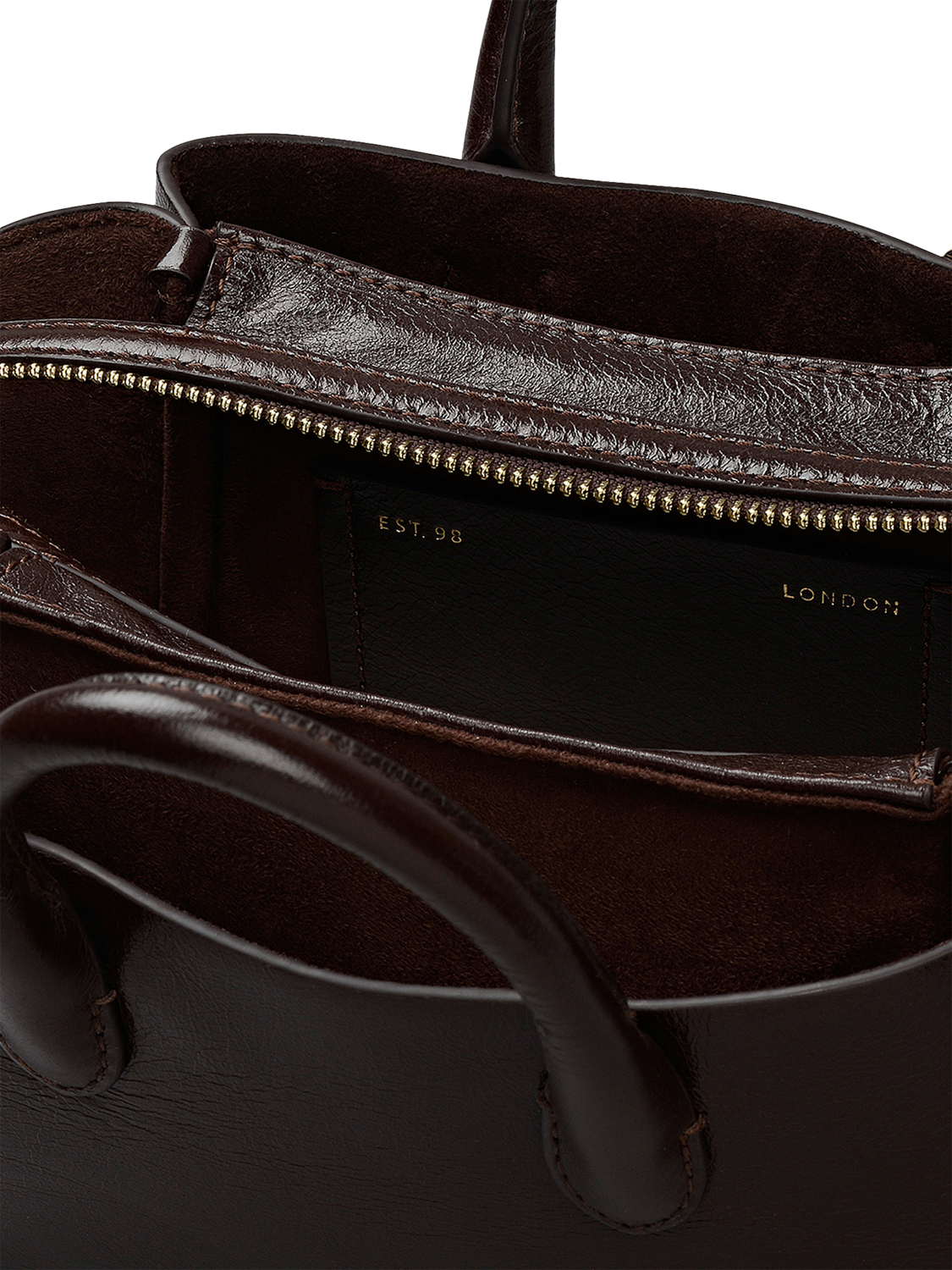 Product image 4 of 8, which shows Radley The Romilly Leather Small Grab Bag, Dark Oak