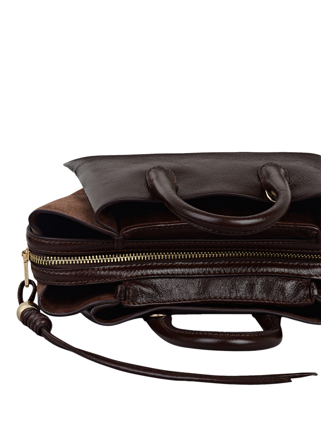 Product image 6 of 8, which shows Radley The Romilly Leather Small Grab Bag, Dark Oak