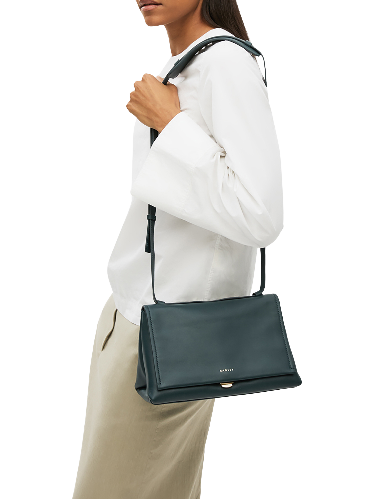 Product image 6 of 6, which shows Radley Mercer Street Medium Shoulder Bag, Teal