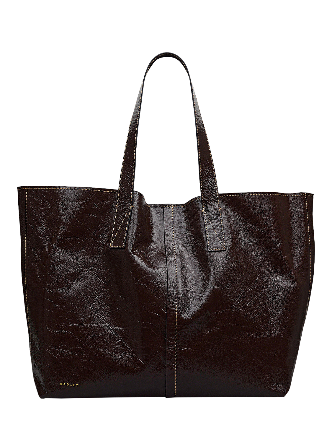 Product image 1 of 11, which shows Radley Broadway Market Oversized Leather Shoulder Bag, Dark Oak
