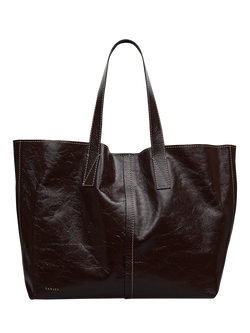 Radley Broadway Market Oversized Leather Shoulder Bag, Dark Oak, Dark Oak