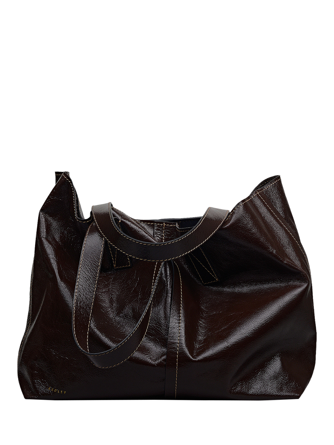 Product image 2 of 11, which shows Radley Broadway Market Oversized Leather Shoulder Bag, Dark Oak