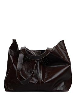 Radley Broadway Market Oversized Leather Shoulder Bag, Dark Oak - view 2, Dark Oak