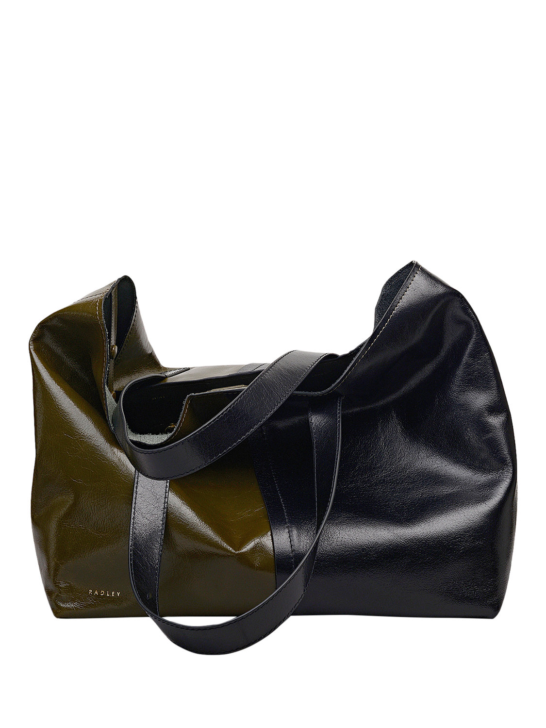 Product image 2 of 6, which shows Radley Broadway Market Oversized Leather Shoulder Bag, Pine Needle