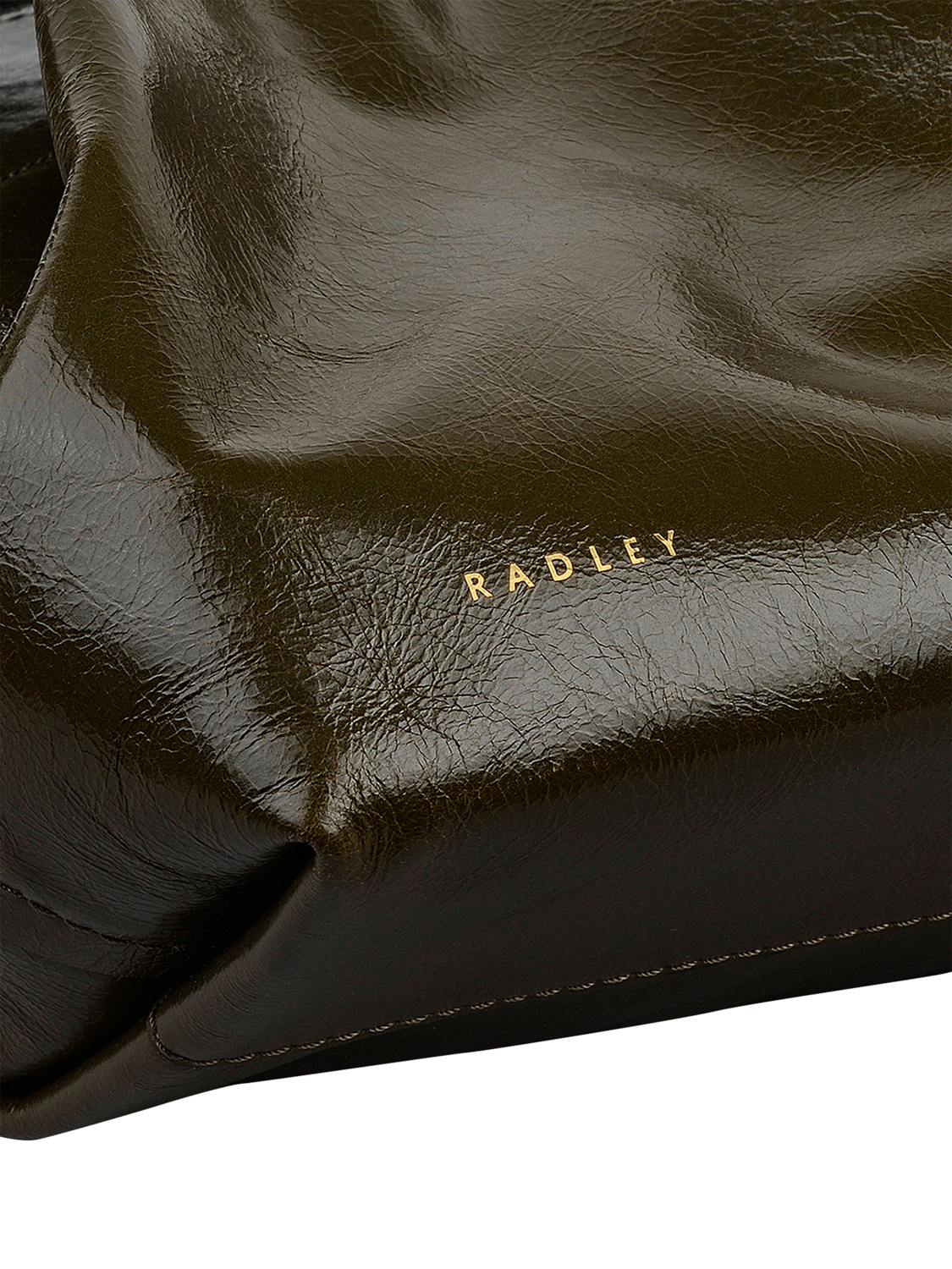 Product image 4 of 6, which shows Radley Broadway Market Oversized Leather Shoulder Bag, Pine Needle