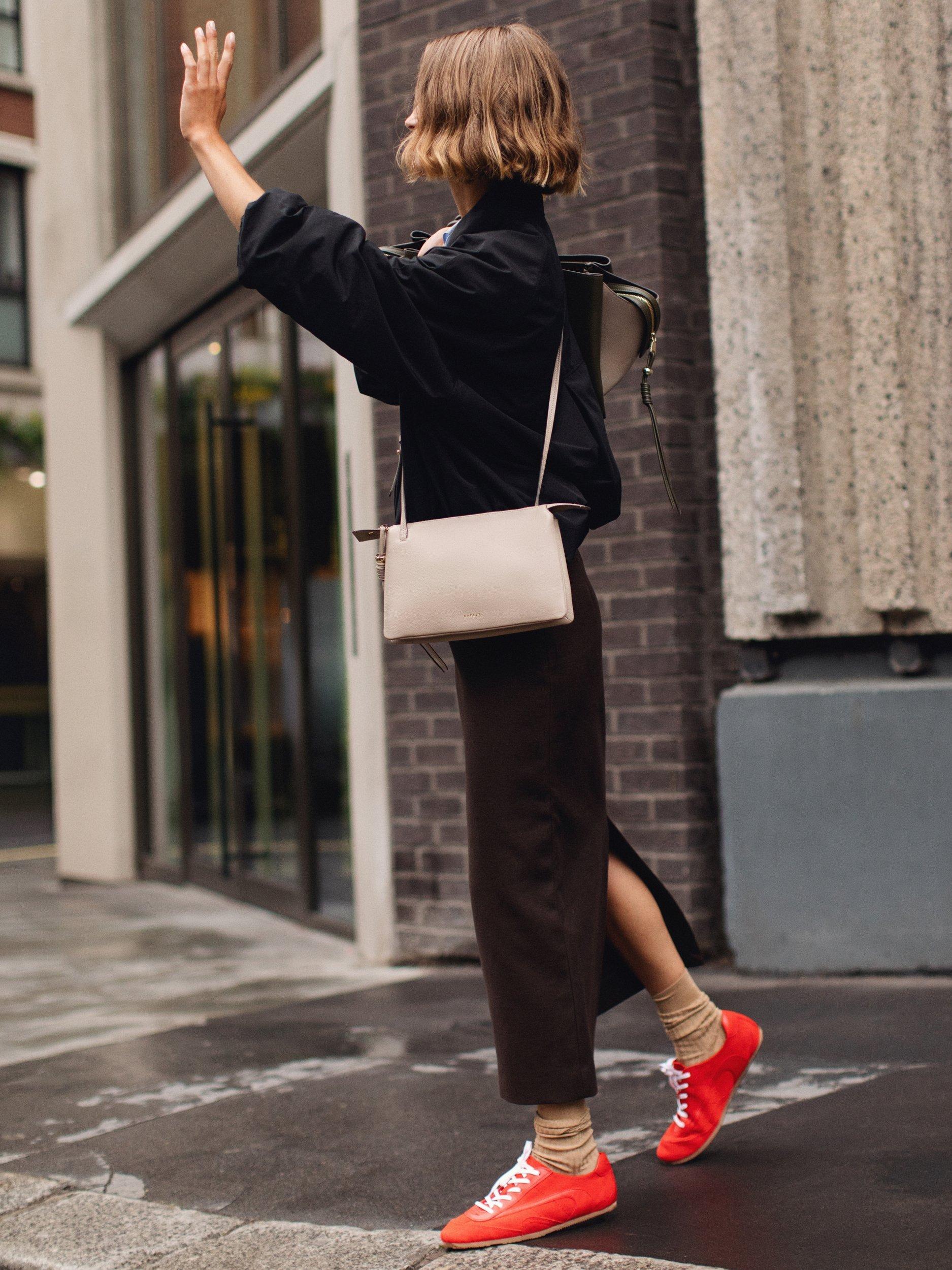 Product image 8 of 10, which shows Radley The Romilly Leather Medium Crossbody Bag, Porcini