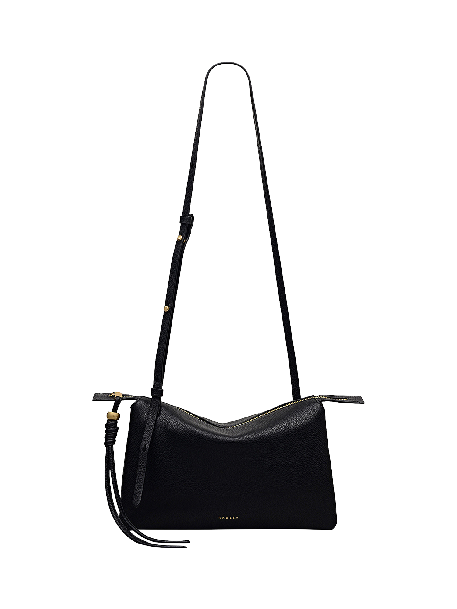 Product image 1 of 7, which shows Radley The Romilly Leather Medium Crossbody Bag, Black
