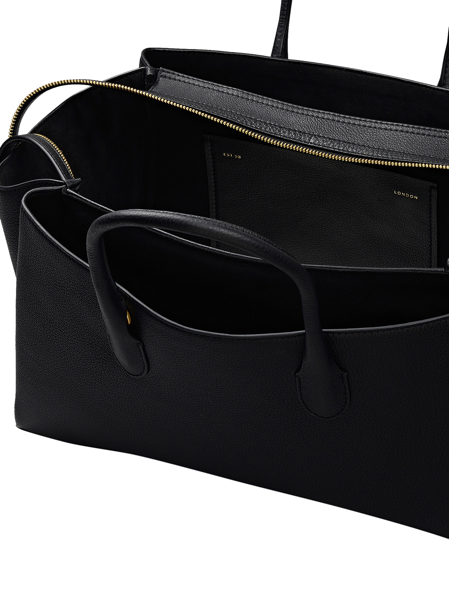 Product image 4 of 11, which shows Radley The Romilly Leather Large Grab Bag, Black