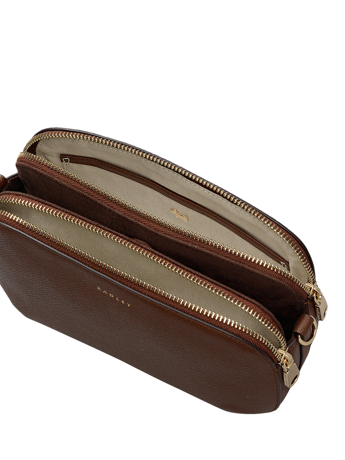 Product image 3 of 5, which shows Dukes Place Texture Medium Zip-Top Crossbody Bag, Brown