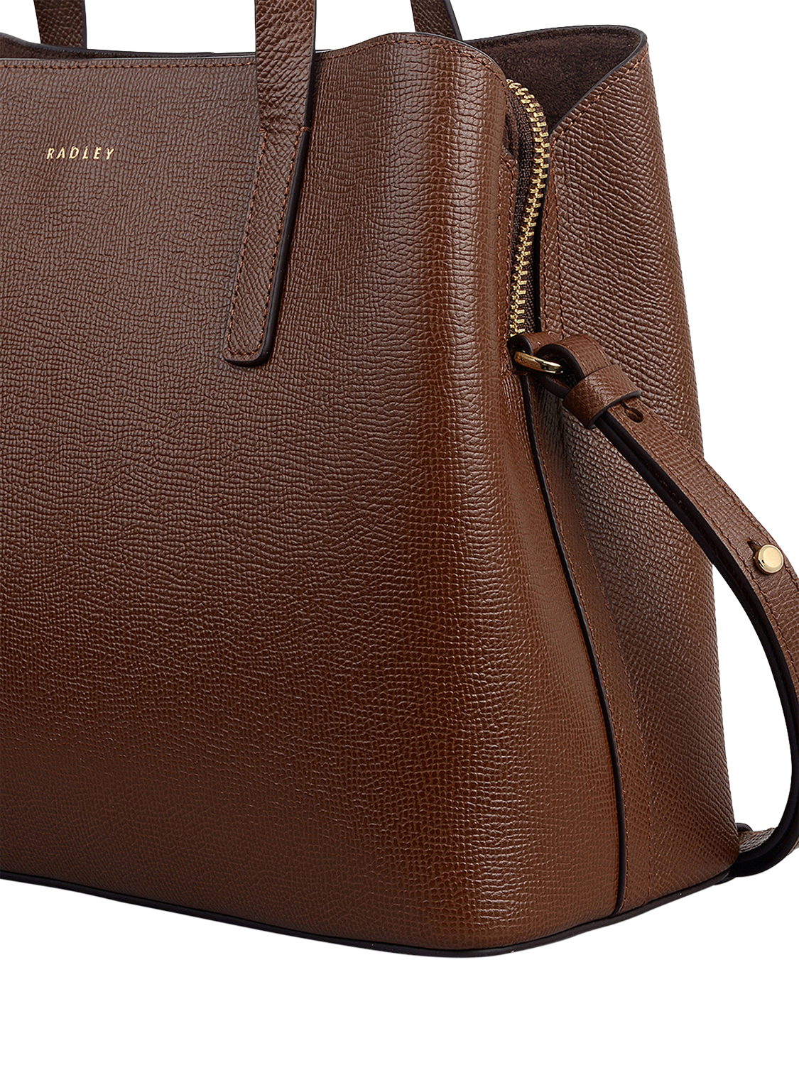 Product image 4 of 6, which shows Radley Dukes Place Textured Medium Zip-Top Grab Bag, Brown