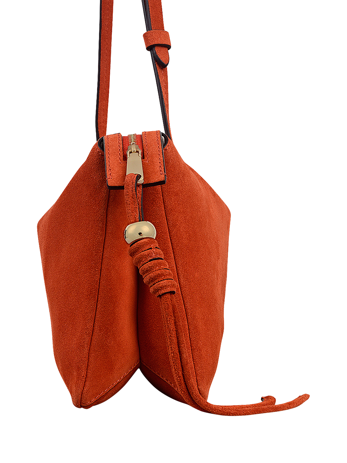 Product image 4 of 6, which shows Radley The Romilly Suede Medium Crossbody Bag, Flame