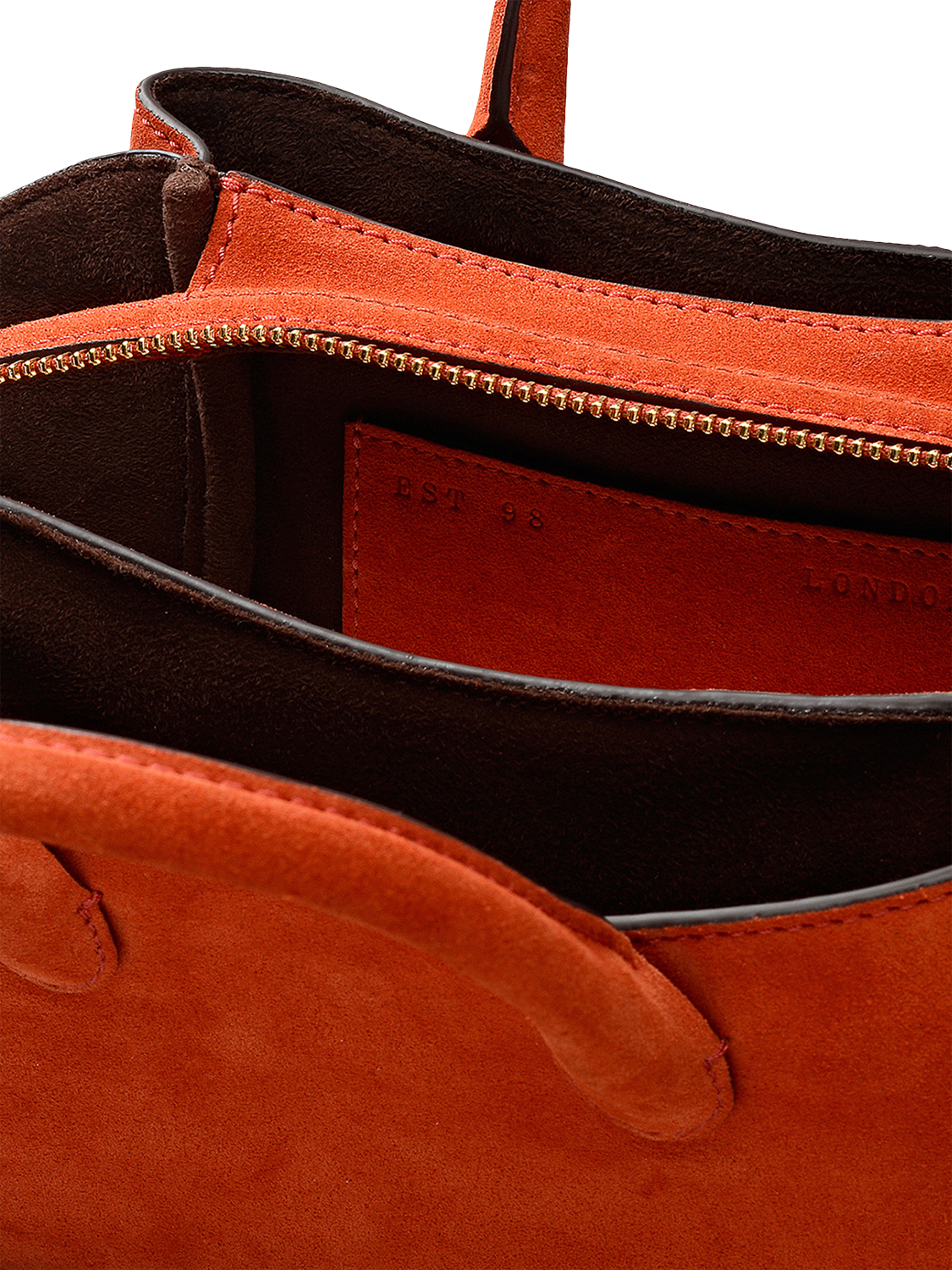 Product image 3 of 6, which shows Radley The Romilly Suede Small Grab Bag, Flame