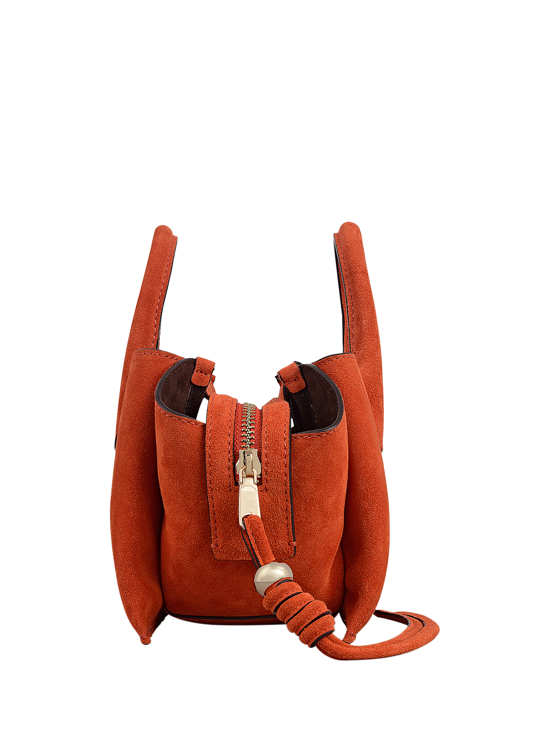 Product image 4 of 6, which shows Radley The Romilly Suede Small Grab Bag, Flame