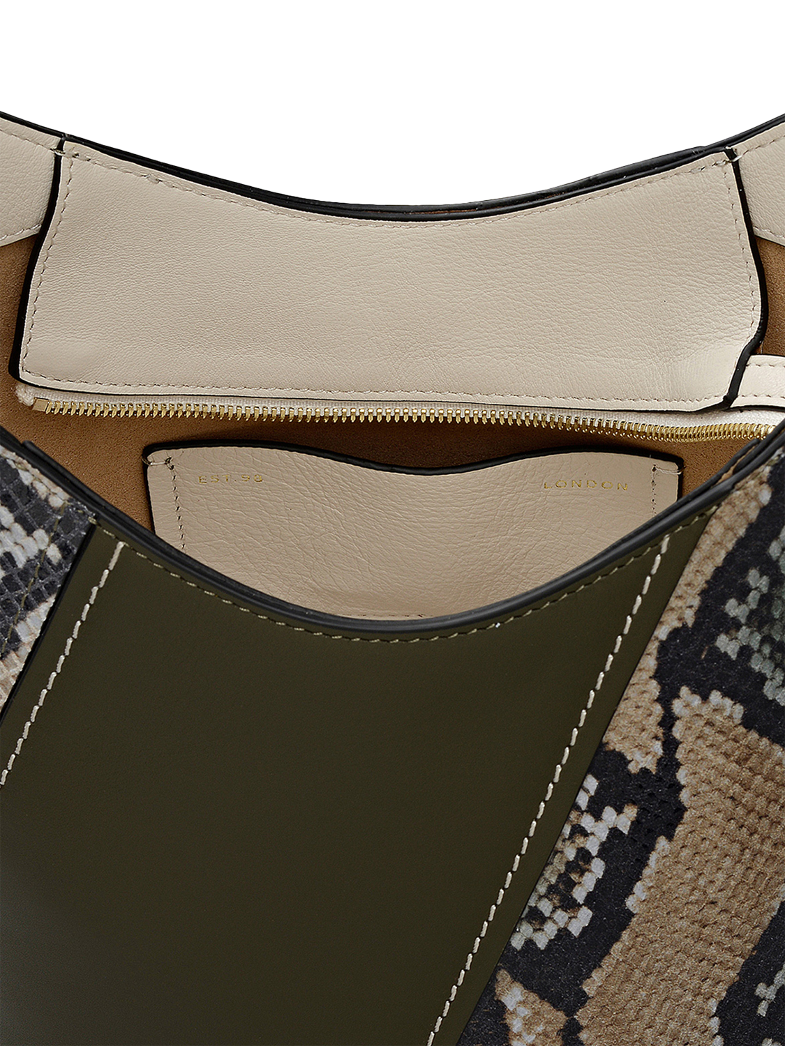 Product image 3 of 6, which shows Radley Beaton Close Leather Hobo Bag, Pine Needle