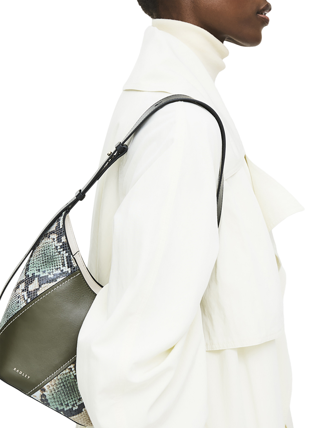 Product image 6 of 6, which shows Radley Beaton Close Leather Hobo Bag, Pine Needle