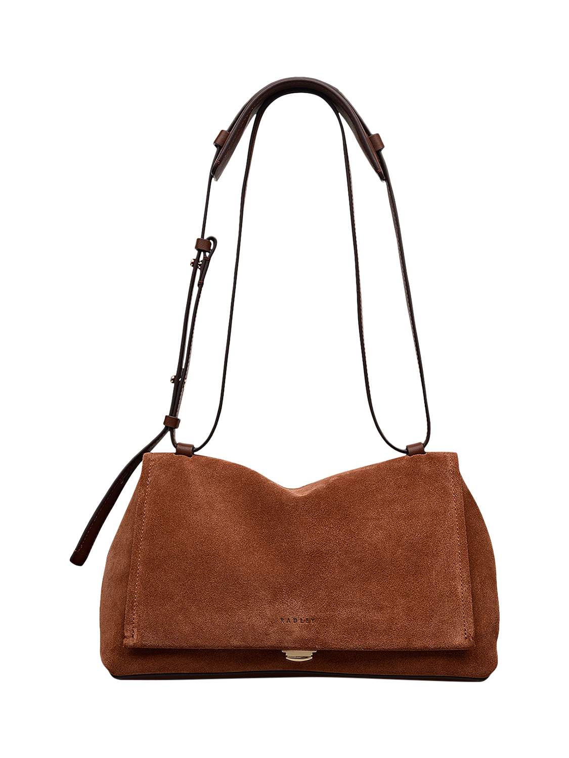Radley Mercer Street Medium Suede Shoulder Bag, Russet Brown