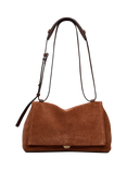 Radley The Mercer Suede Flapover Shoulder Bag, Russet Brown