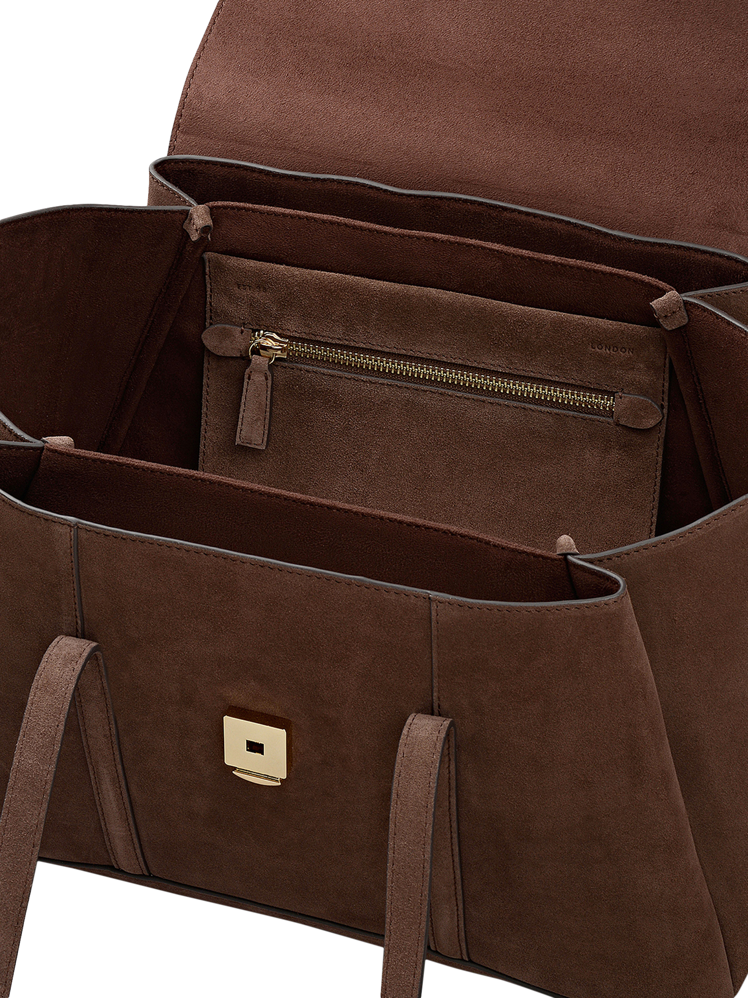 Product image 3 of 5, which shows Radley The Chancery Suede Shoulder Bag, Coffee