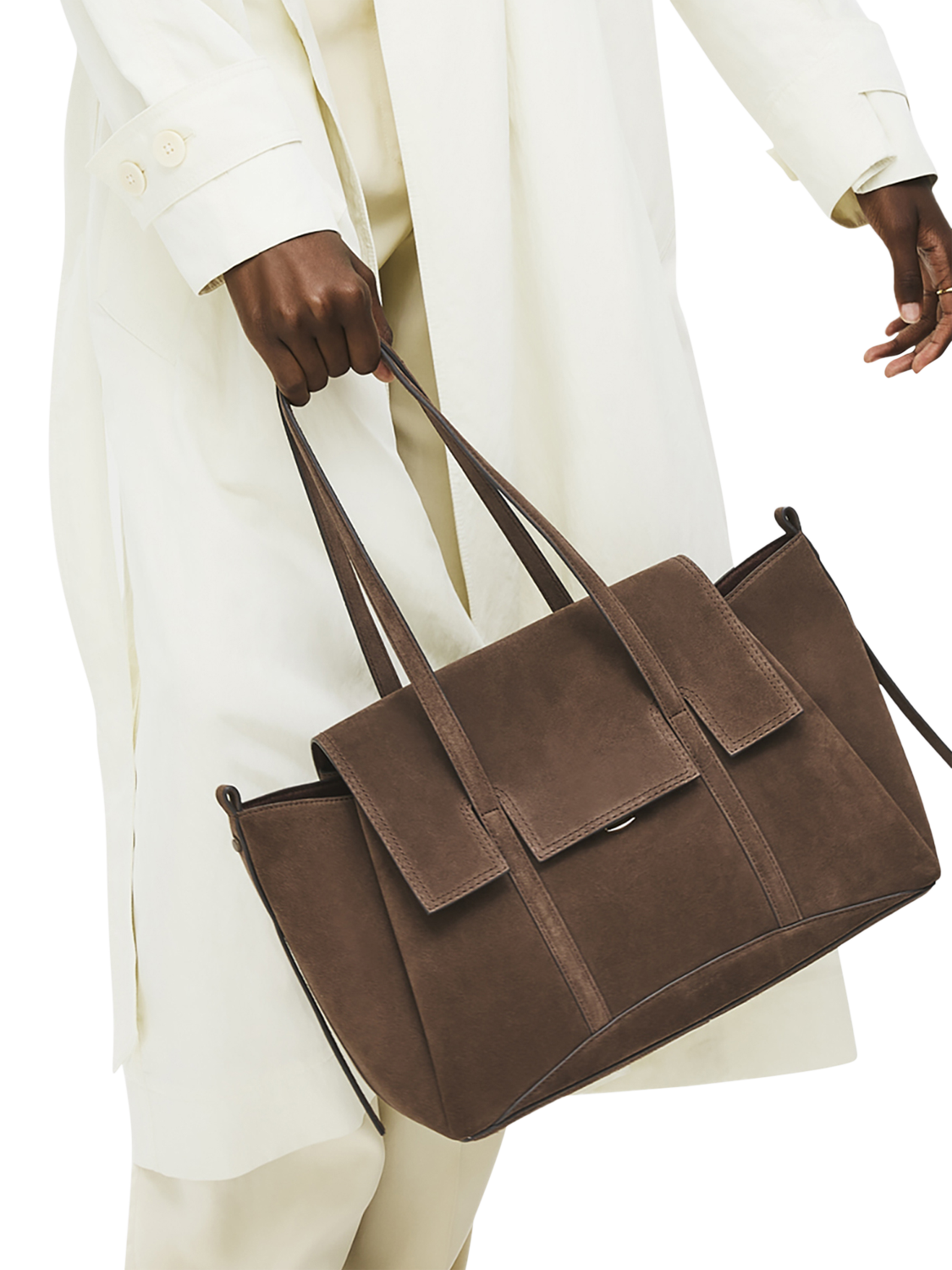 Product image 5 of 5, which shows Radley The Chancery Suede Shoulder Bag, Coffee