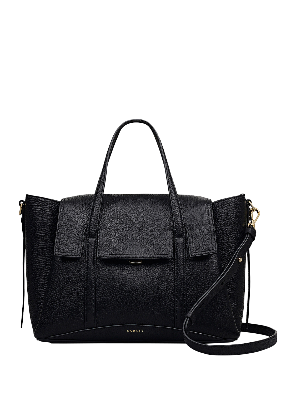 Product image 1 of 4, which shows Radley The Chancery Leather Grab Bag, Black