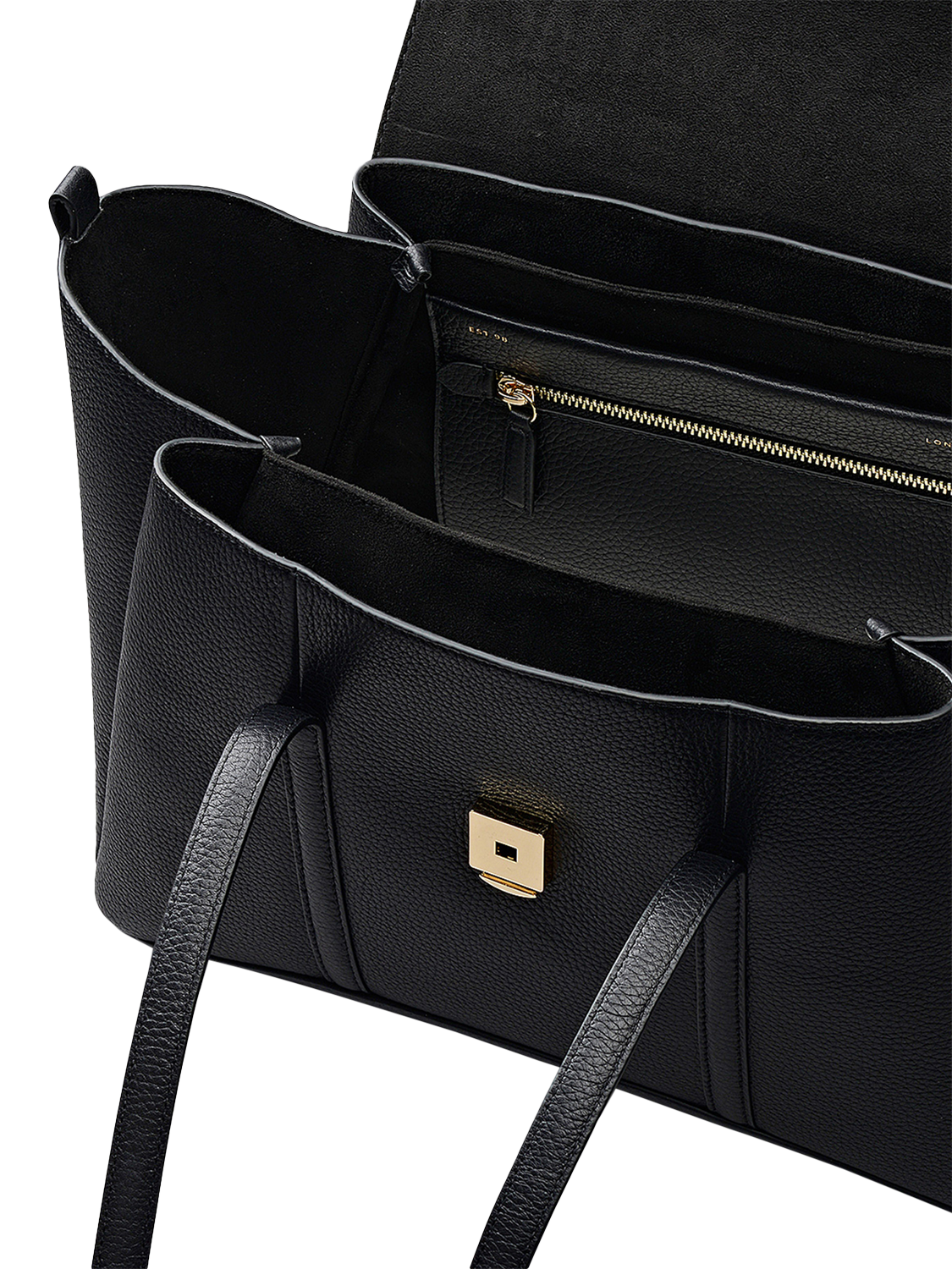 Product image 3 of 5, which shows Radley The Chancery Leather Medium Shoulder Bag, Black
