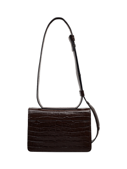 Radley The Belsize Faux Croc Small Shoulder Bag, Dark Brown - view 2, Dark Brown