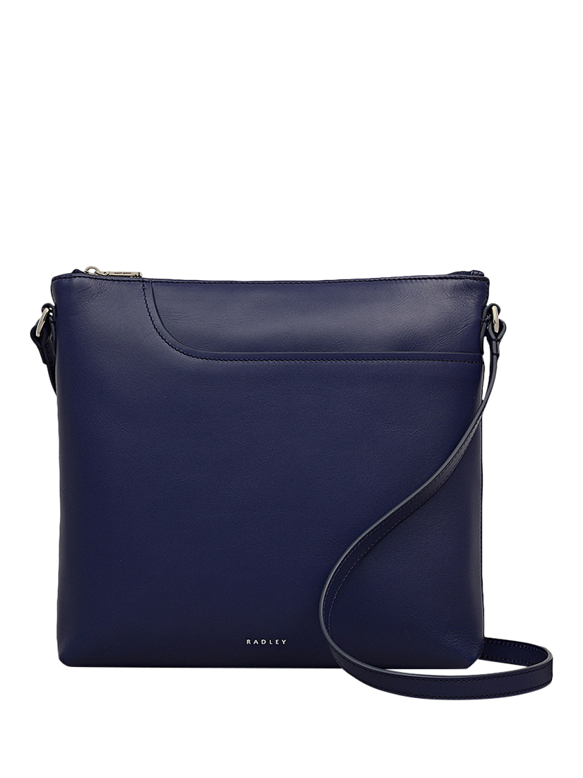 Product image 1 of 5, which shows Radley Pockets Leather Large Crossbody Bag, Blue