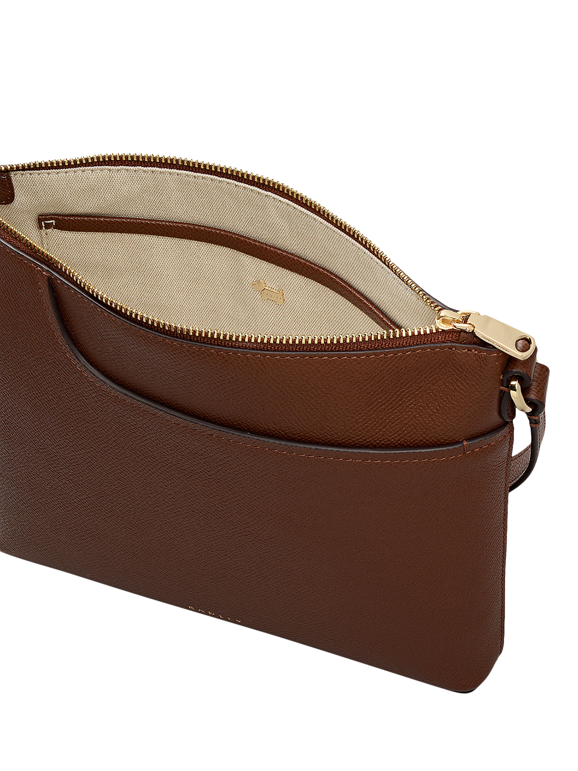 Product image 3 of 5, which shows Radley Pockets Textured Small Zip-Top Crossbody Bag, Brown