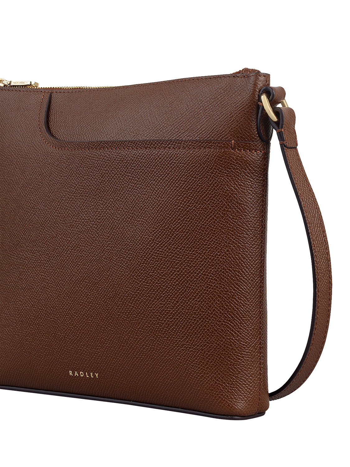 Product image 4 of 5, which shows Radley Pockets Textured Small Zip-Top Crossbody Bag, Brown