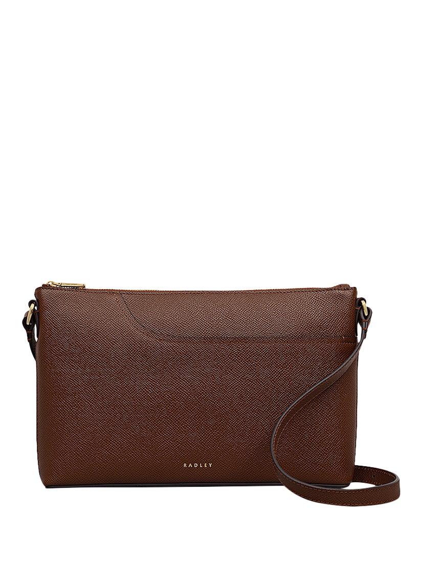 Product image 1 of 5, which shows Radley Pockets Textured Medium Zip-Top Crossbody Bag, Brown