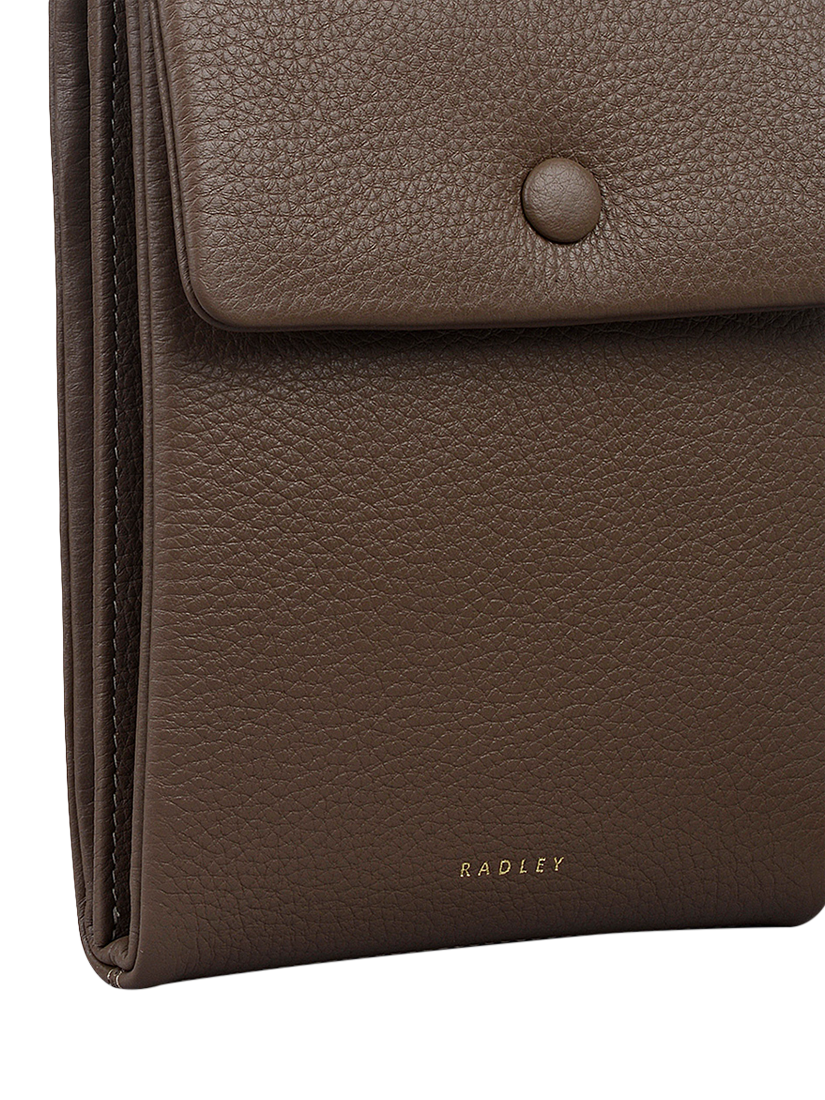 Product image 4 of 11, which shows Radley Mallow Street Leather Phone Cross Body Bag, Coffee