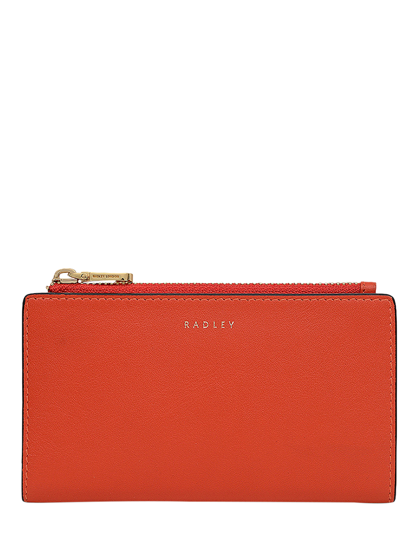 Product image 1 of 4, which shows Radley Coin Street Leather Medium Zip-Top Purse, Flame
