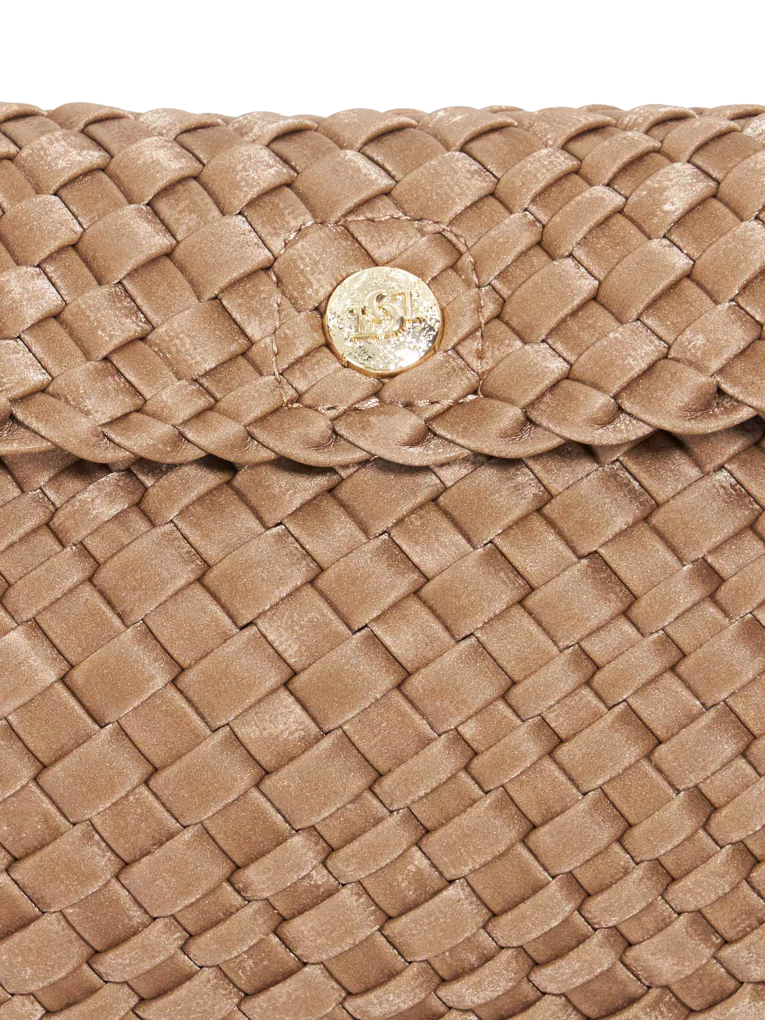 Product image 5 of 5, which shows Dune Encourage Woven Clutch Bag, Bronze