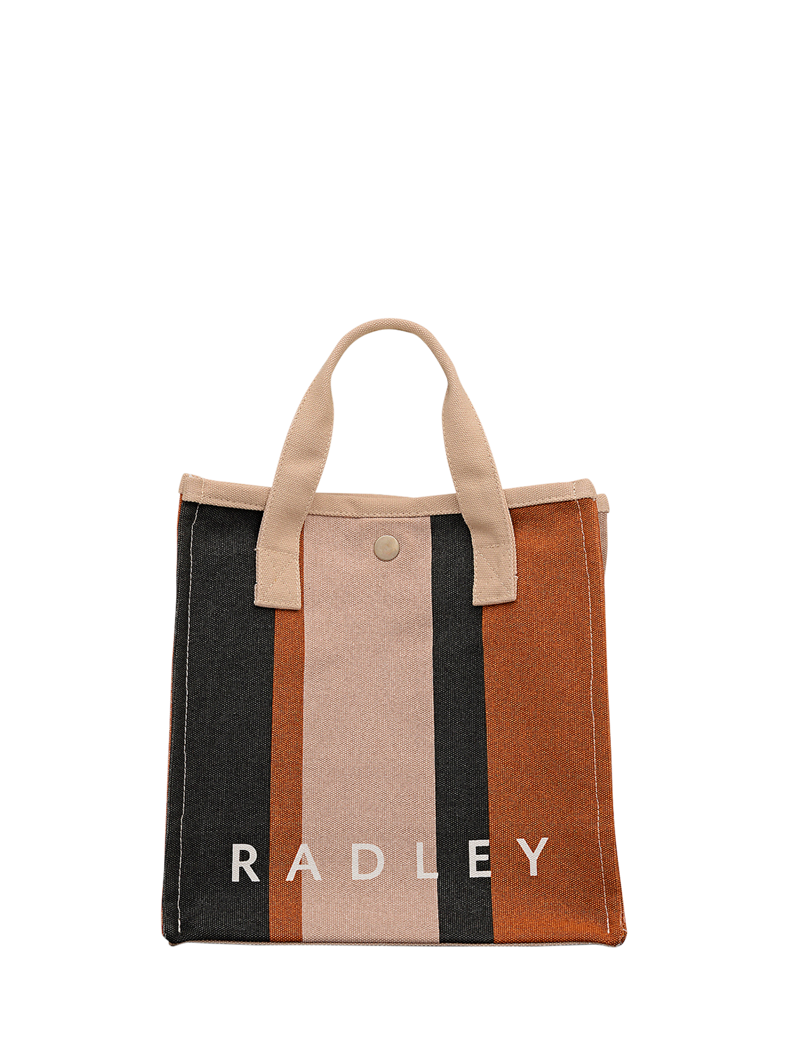 Product image 1 of 4, which shows Radley Striped Canvas Boxy Grab Bag, Snow