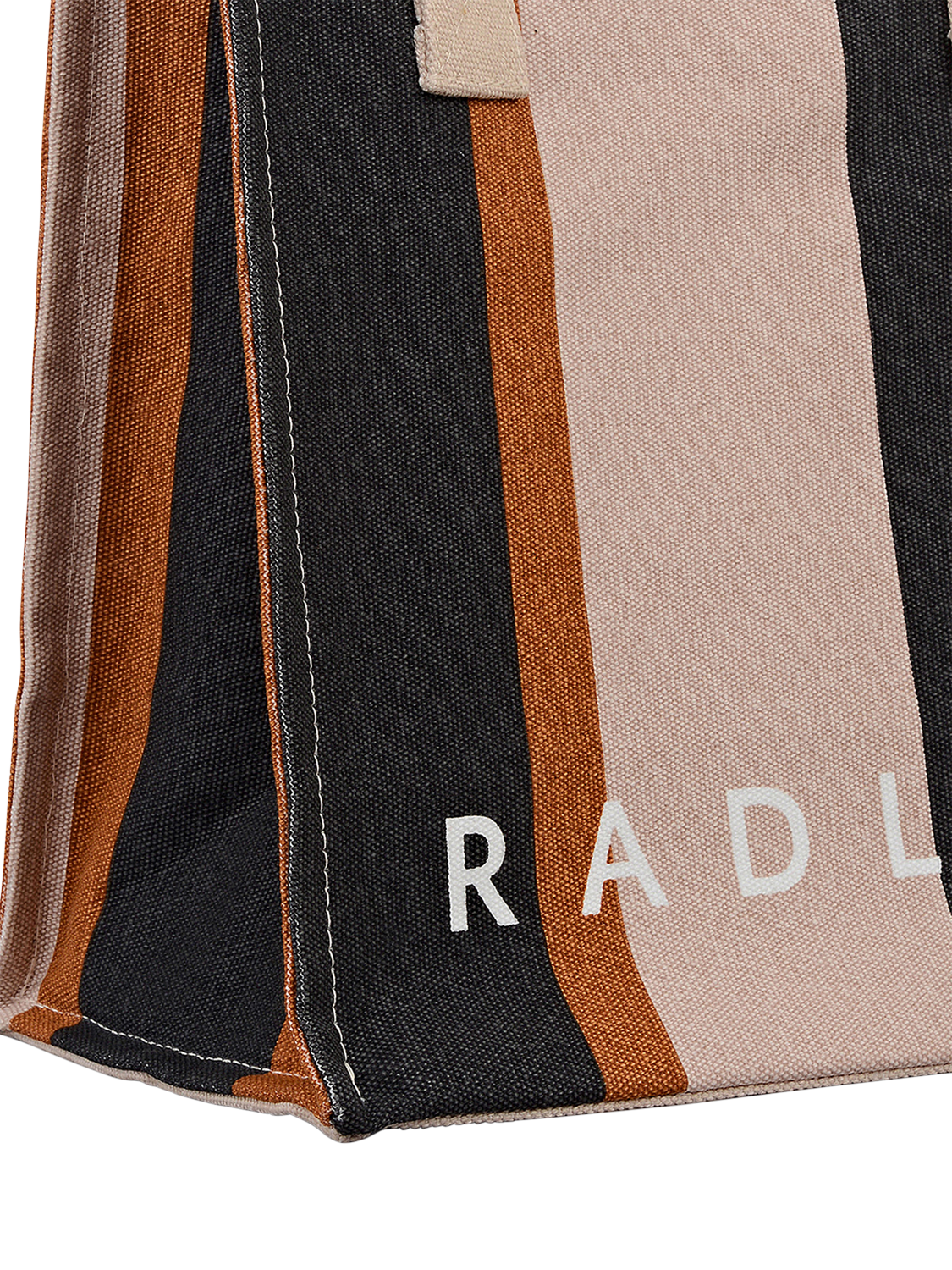 Product image 4 of 4, which shows Radley Striped Canvas Boxy Grab Bag, Snow