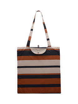 Radley Foldaway Stripe Print Shoulder Bag, White, Snow