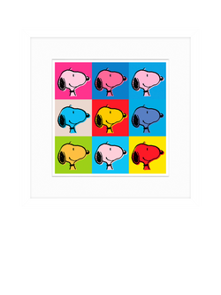John Lewis Peanuts 'Snoopy Warhol' Framed Print, 32 x 32cm, Multi, Multi
