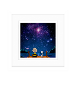 John Lewis Peanuts 'Snoopy & Charlie Stargazing' Framed Print, 22 x 22cm, Multi