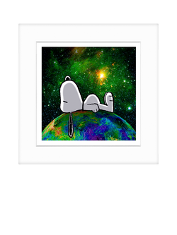John Lewis Peanuts 'Snoopy on Top of The World' Framed Print, 22 x 22cm, Multi