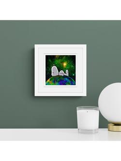 John Lewis Peanuts 'Snoopy on Top of The World' Framed Print, 22 x 22cm - view 2, Multi