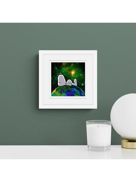 John Lewis Peanuts 'Snoopy on Top of The World' Framed Print, 22 x 22cm - view 2, Multi