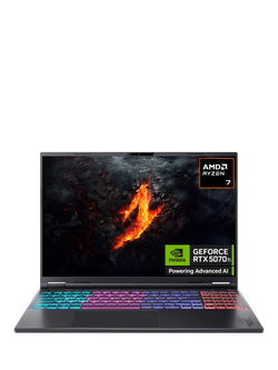 Acer Nitro 16S AI Gaming Laptop, AMD Ryzen AI 7 Processor, 32GB RAM, 1TB SSD, RTX 5070 Ti, 16” WQXGA, Black, Black