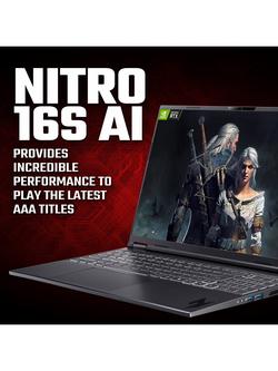 Acer Nitro 16S AI Gaming Laptop, AMD Ryzen AI 7 Processor, 32GB RAM, 1TB SSD, RTX 5070 Ti, 16” WQXGA, Black - view 2, Black