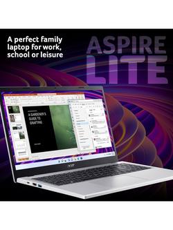 Acer Aspire Lite 15 Laptop, AMD Ryzen 7 Processor, 16GB RAM, 512GB SSD, 15.6” Full HD, Silver - view 2, Silver