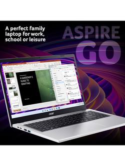 Acer Aspire Go 15 Laptop, Intel Core i7 Processor, 16GB RAM, 512GB SSD, 15.6” Full HD, Silver - view 2, Silver