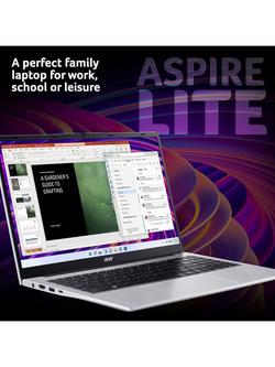 Acer Aspire Lite 15 Laptop, AMD Ryzen 5 Processor, 16GB RAM, 512GB SSD, 15.6” Full HD, Silver - view 2, Silver