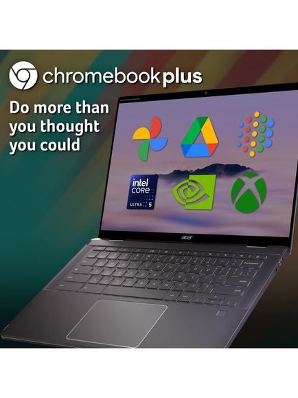 Acer Chromebook Plus Spin 714 Convertible Laptop, Intel Core Ultra 5 Processor, 8GB RAM, 512GB SSD, 14” WUXGA, Iron - view 2, Iron
