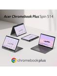 Acer Chromebook Plus Spin 514 Convertible Laptop, Intel Core i5 Processor, 8GB RAM, 256GB SSD, 14” WUXGA, Iron
